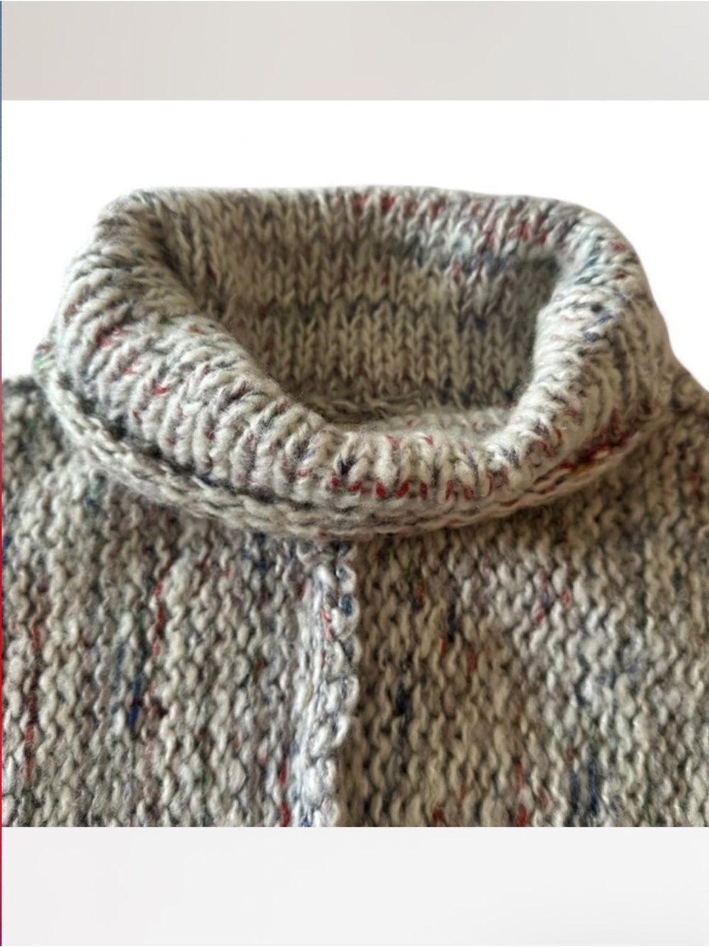 Anthropologie Pilcro Turtleneck Sweater Cream Brown Fleck Chunky Knit M - Picture 4 of 8